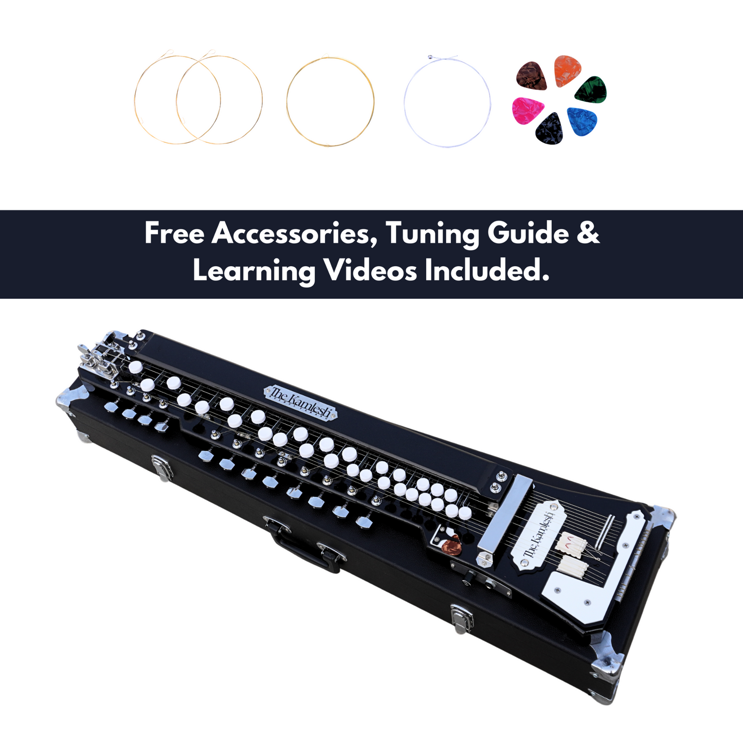 THE KAMLESH® TKB29 Bulbul Tarang with HardCase | RICH BLACK