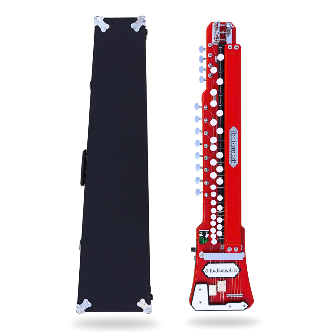 THE KAMLESH® TKB29 Banjo (Bulbul Tarang) with Hard Case – Ruby Red