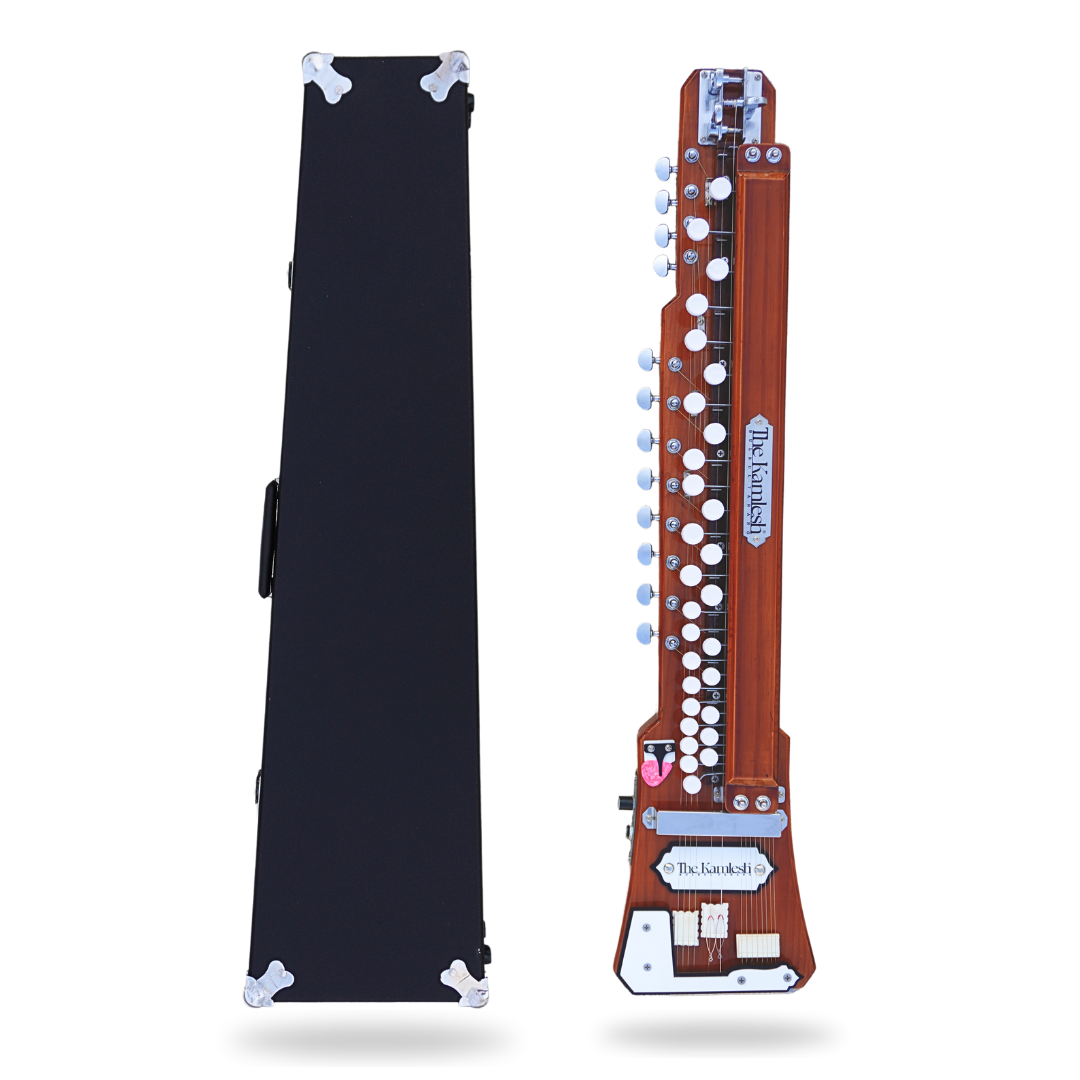 THE KAMLESH® TKB29 Bulbul Tarang with HardCase | NATURAL BROWN