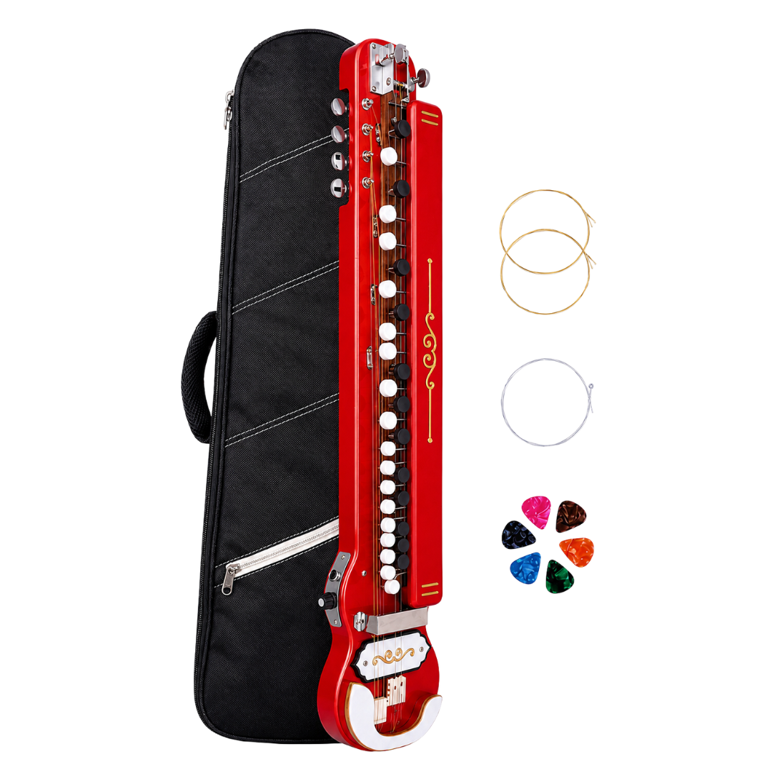 THE KAMLESH® TKB-6 Banjo (Bulbul Tarang) with Padded Bag | Ruby Red