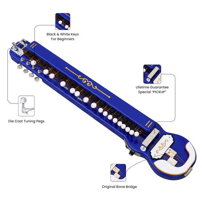 THE KAMLESH® TKB-6 Banjo (Bulbul Tarang) with Padded Bag | Royal Blue