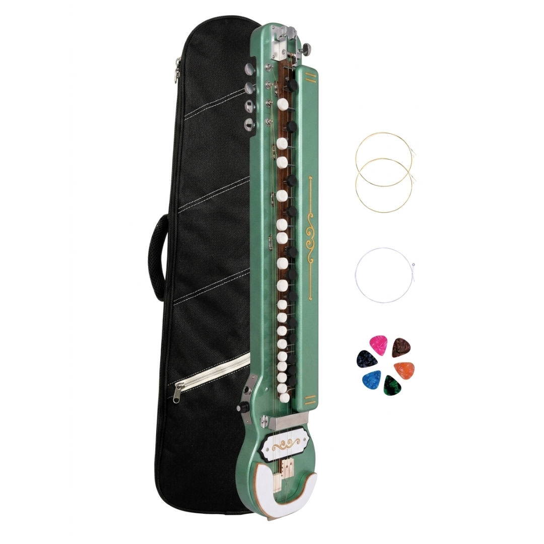 THE KAMLESH® TKB-6 Banjo (Bulbul Tarang) with Padded Bag | Pista Green