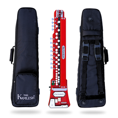 THE KAMLESH® Bulbul Tarang with Padded Bag- 29 Keys & 14 String Instrument | TKB29 - Ruby Red