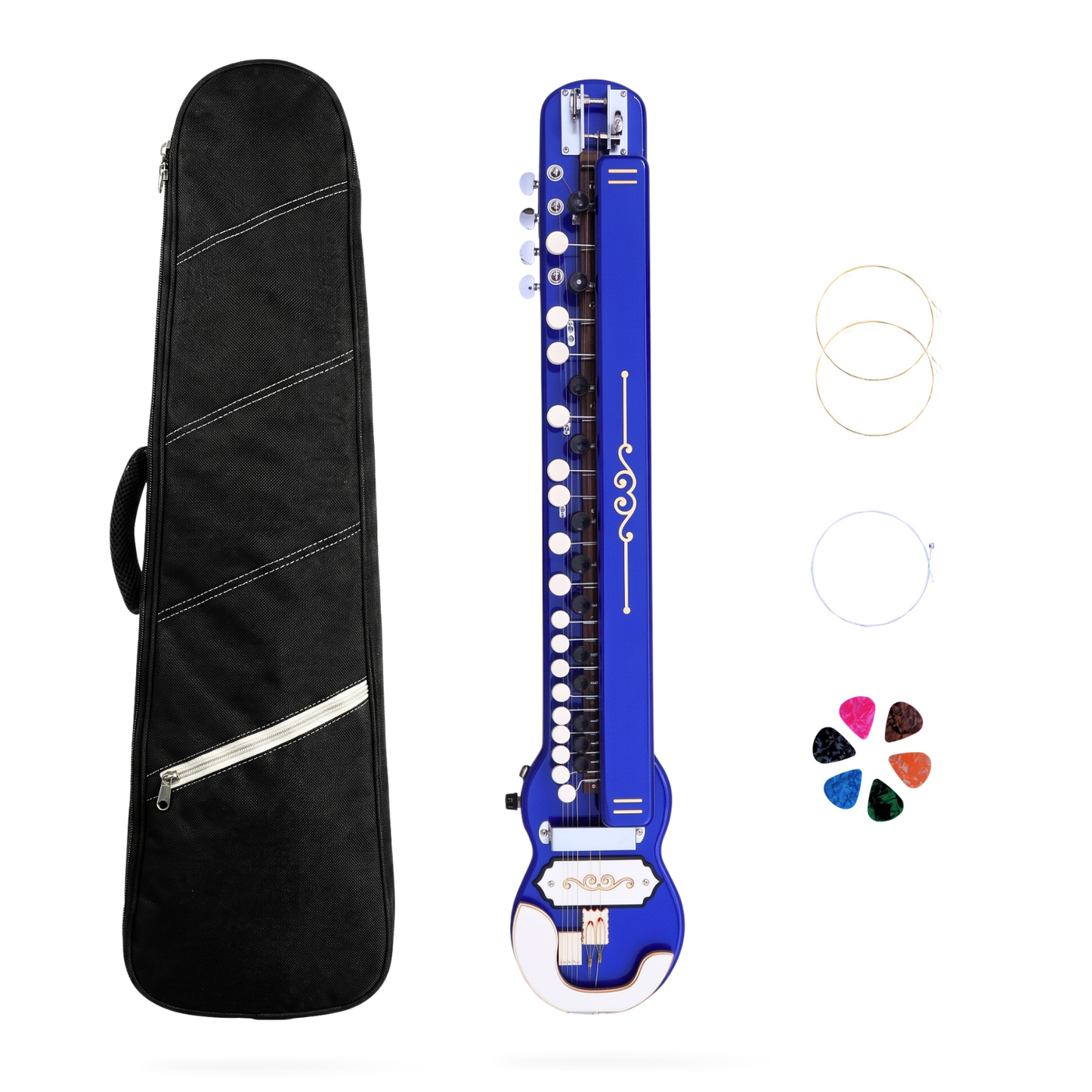 THE KAMLESH® TKB-6 Banjo (Bulbul Tarang) with Padded Bag | Royal Blue