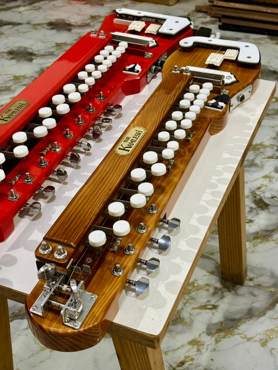 THE KAMLESH® Bulbul Tarang (Indian Banjo) | 24 Keys, 6 String | Protective Case & Accessories